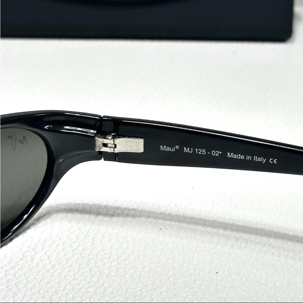 MAUI JIM MALIA MJ 125-02 GLOSS BLACK WITH GREY POLARIZED OVAL SUNGLASSES NEW - Picture 4 of 4